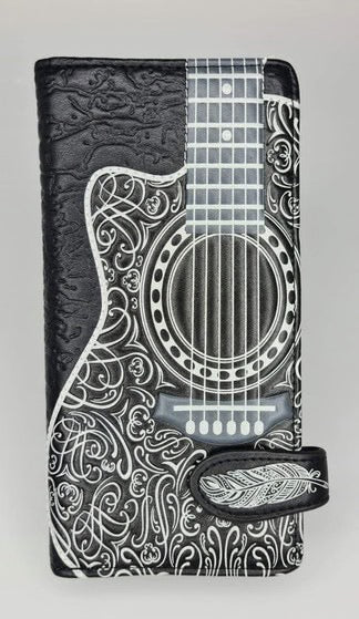 BLACK GUITAR WALLET LADIES WALLET