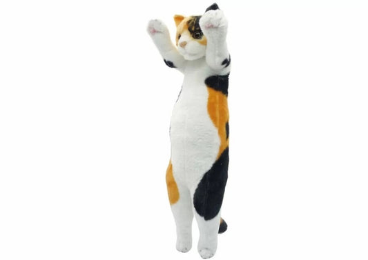 Crazy Cat Standing Plushie Calico Cat
