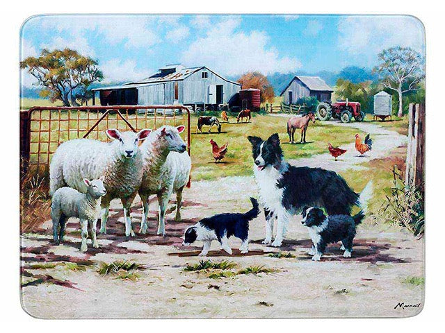 Farm Yard Friends Glass Surface Protector and Cutting Board