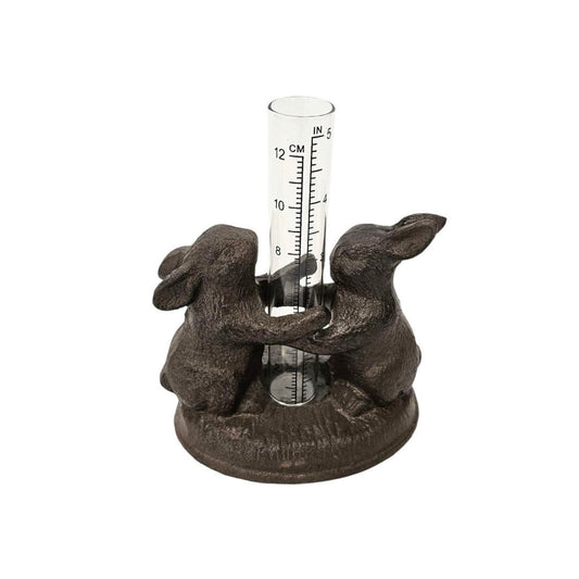 Cast Iron Rabbit Rain Gauge