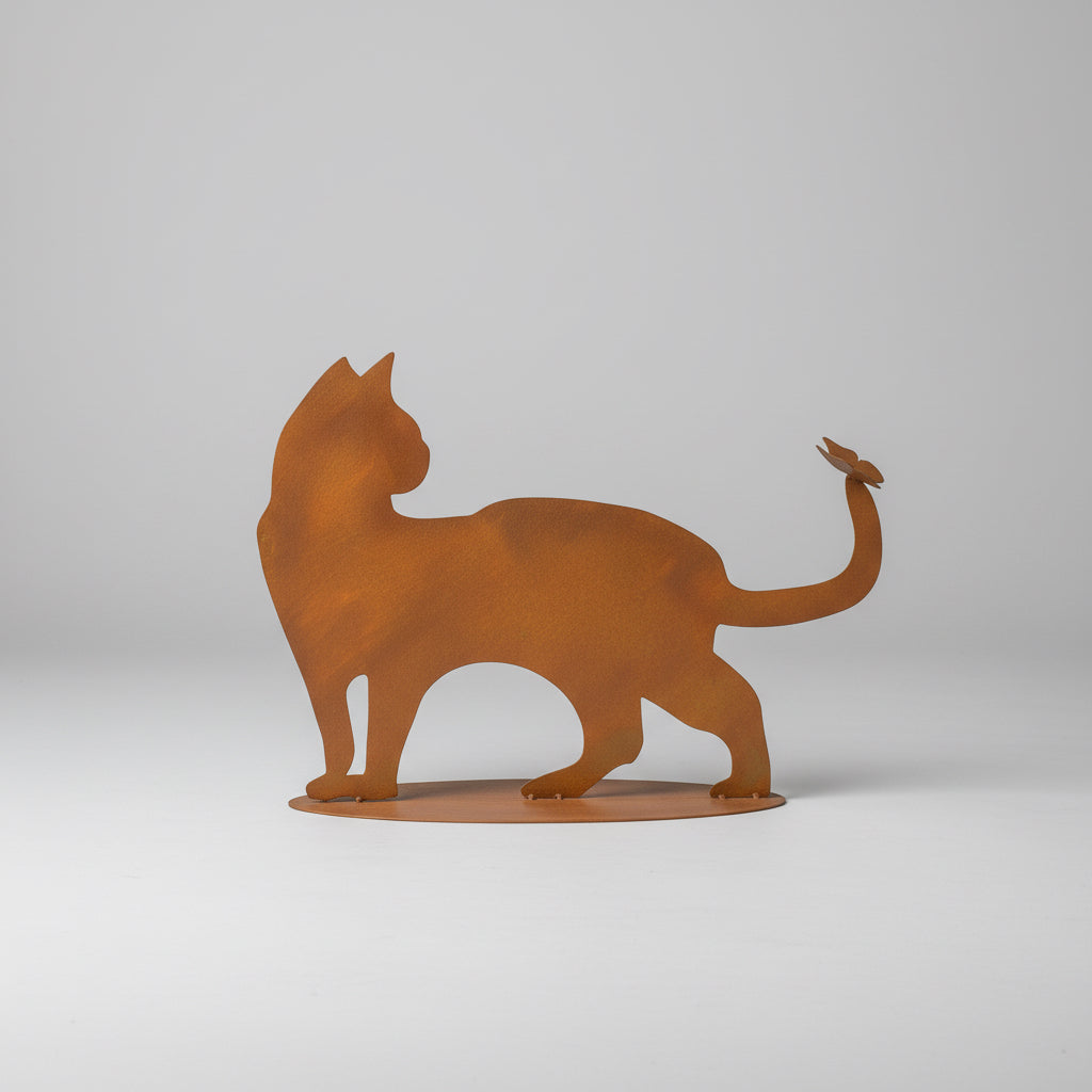 Rusty Cat With Butterfly On Tail