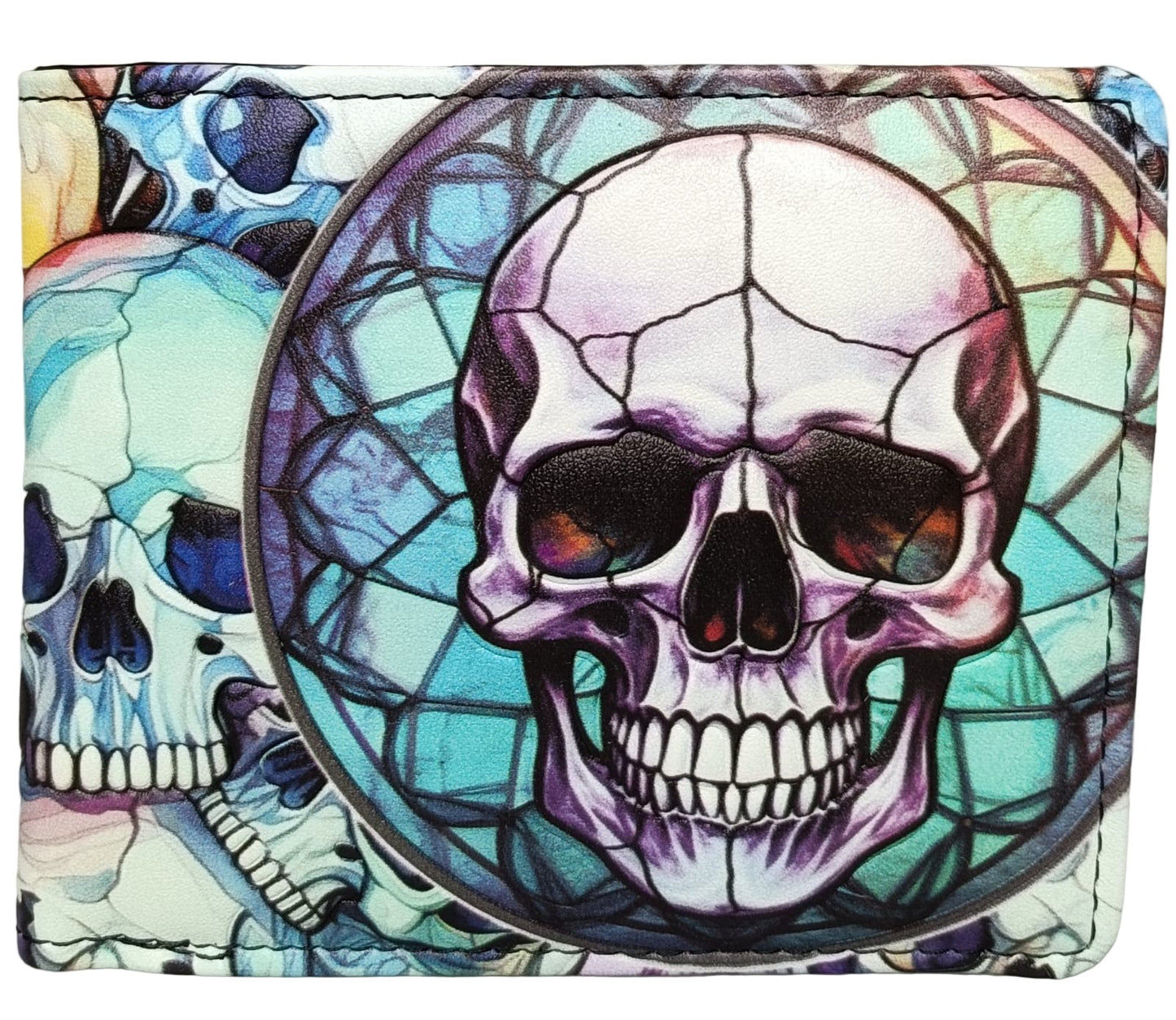 MENS WALLET GLASS SKULL