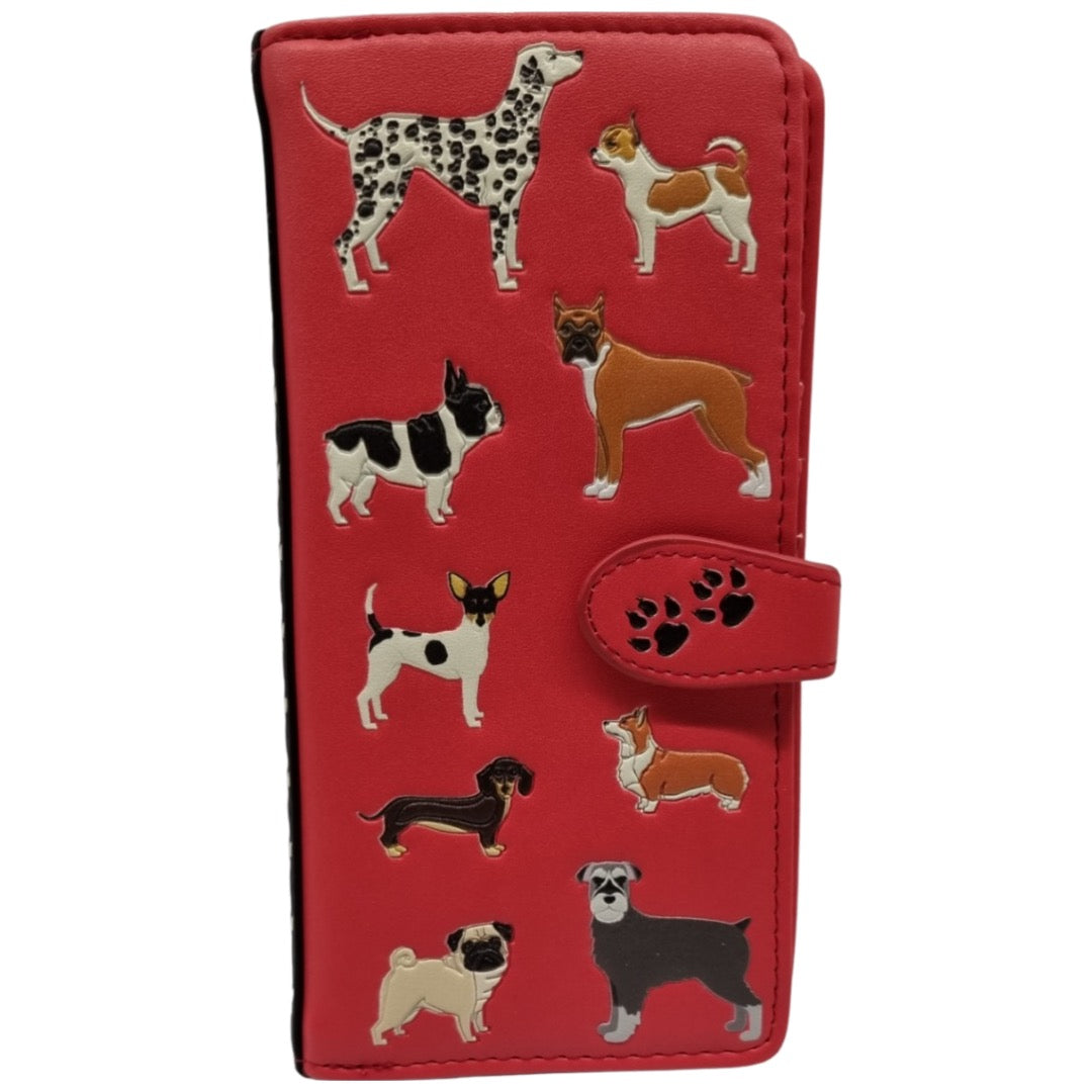 Red Ladies Large Wallet Dog Breeds