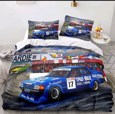 DICK JOHNSON XD FALCON -TRUE BLUE QUEEN QUILT COVER SET