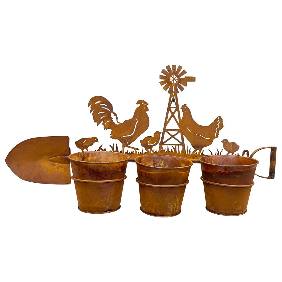 Chicken Spade and Windmill Pot Hanger
