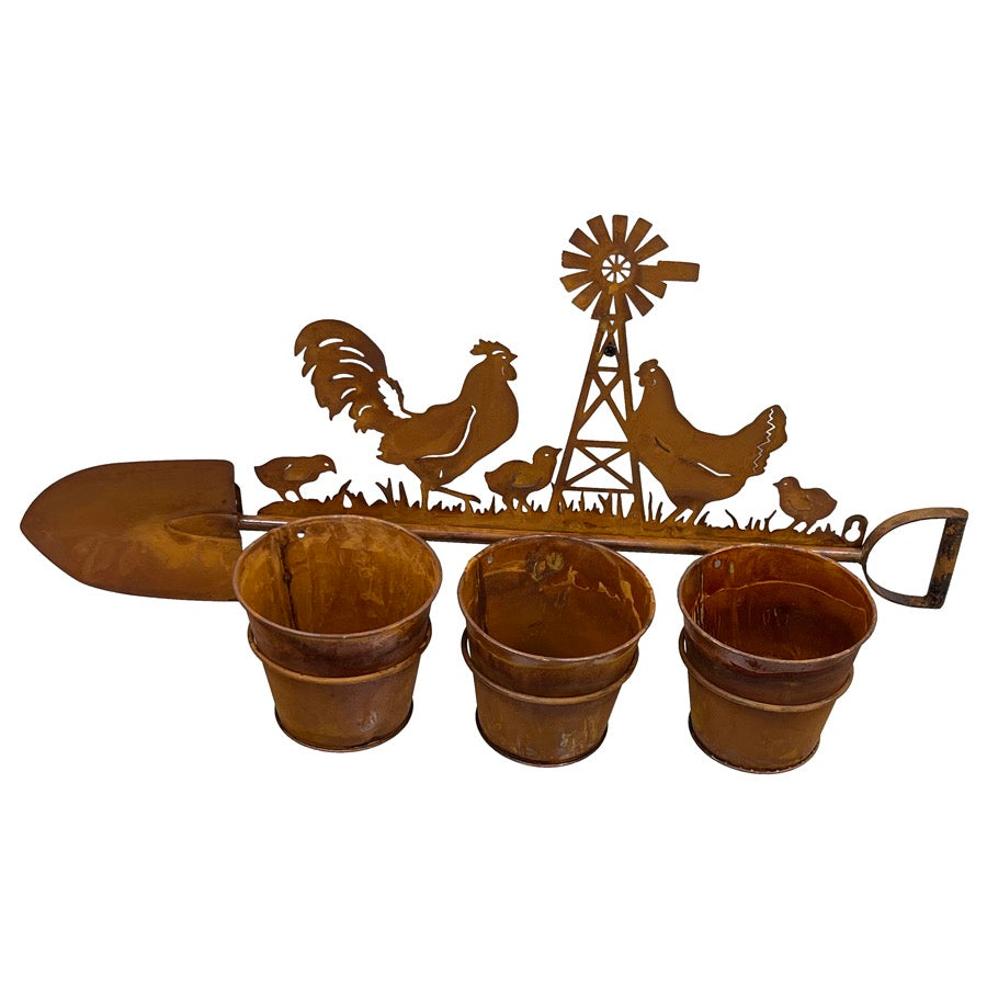 Chicken Spade and Windmill Pot Hanger
