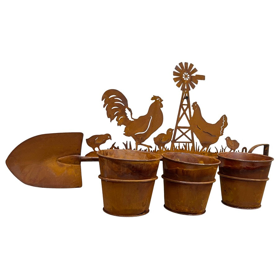 Chicken Spade and Windmill Pot Hanger