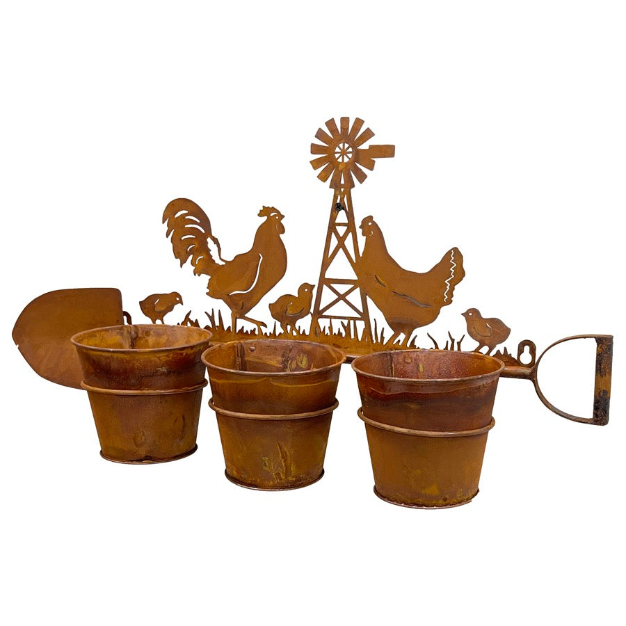 Chicken Spade and Windmill Pot Hanger
