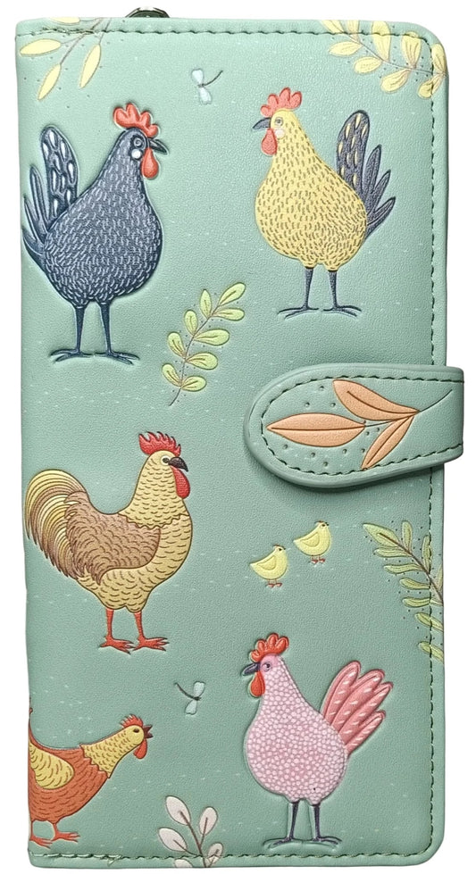 Chicken Farm Large Zipper Ladies Wallet