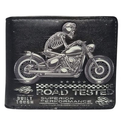 SKULL MOTORCYCLE MENS WALLET