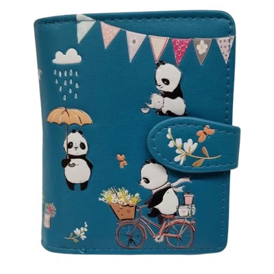 PANDA MANIA SMALL LADIES WALLET TEAL