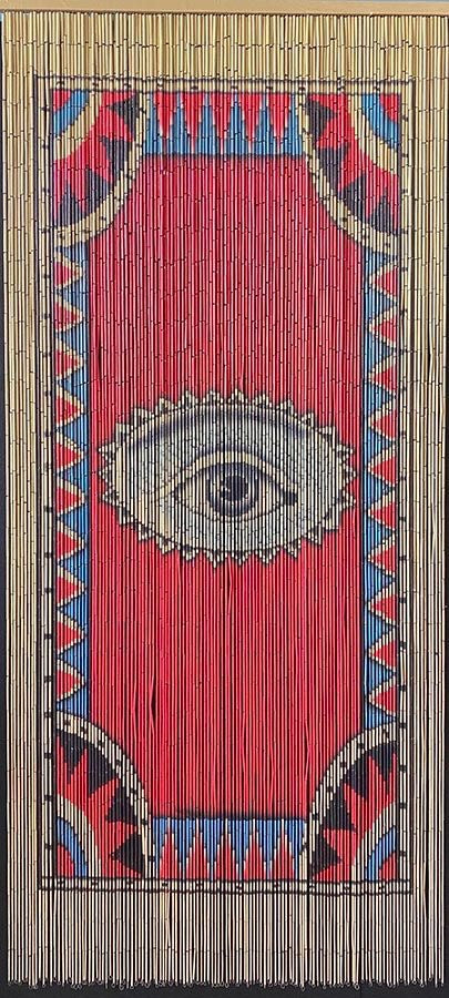 The Eye Evil Eye Red Mystical Bamboo Curtain - 125 Strings