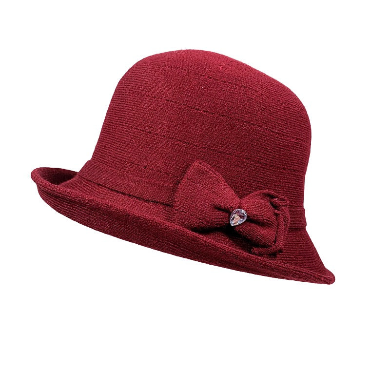 Red Ladies Hat With Bow