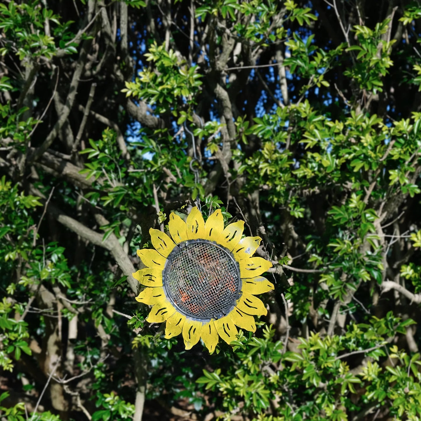 Hanging Yellow Sunflower Bird Feeder