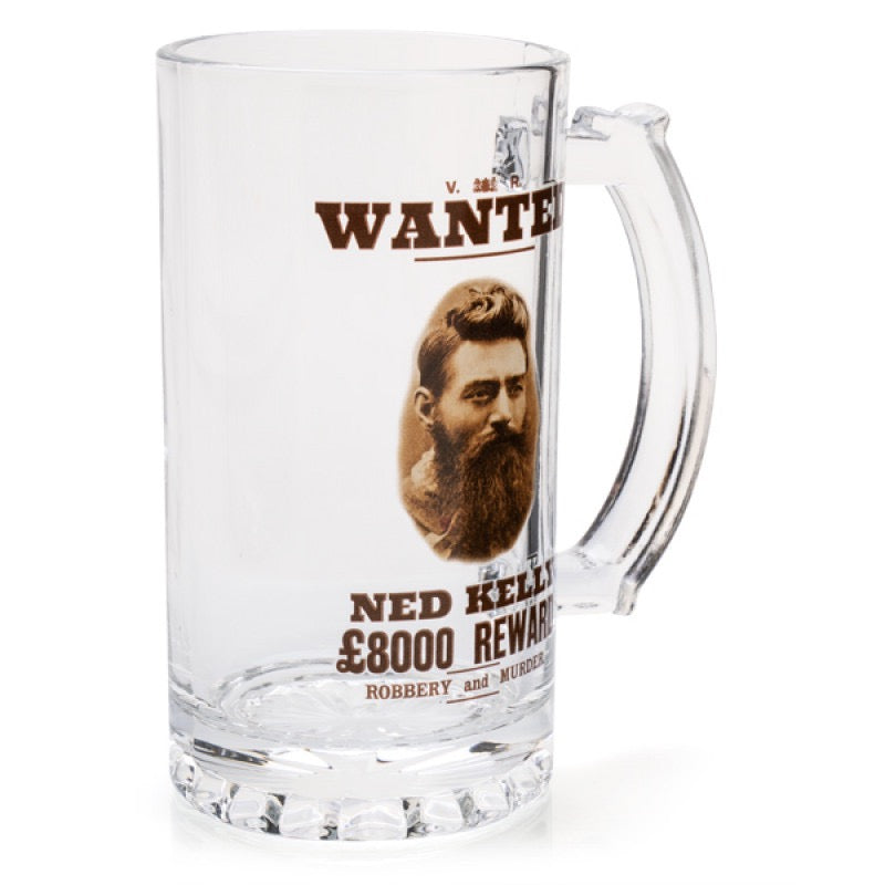 Ned Kelly Glass Beer Stein