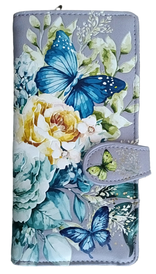 FLORAL BUTTERFLY PURPLE LADIES WALLET