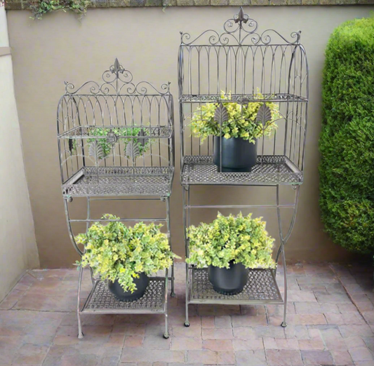 Antique Look Plant Stands Set Of 2