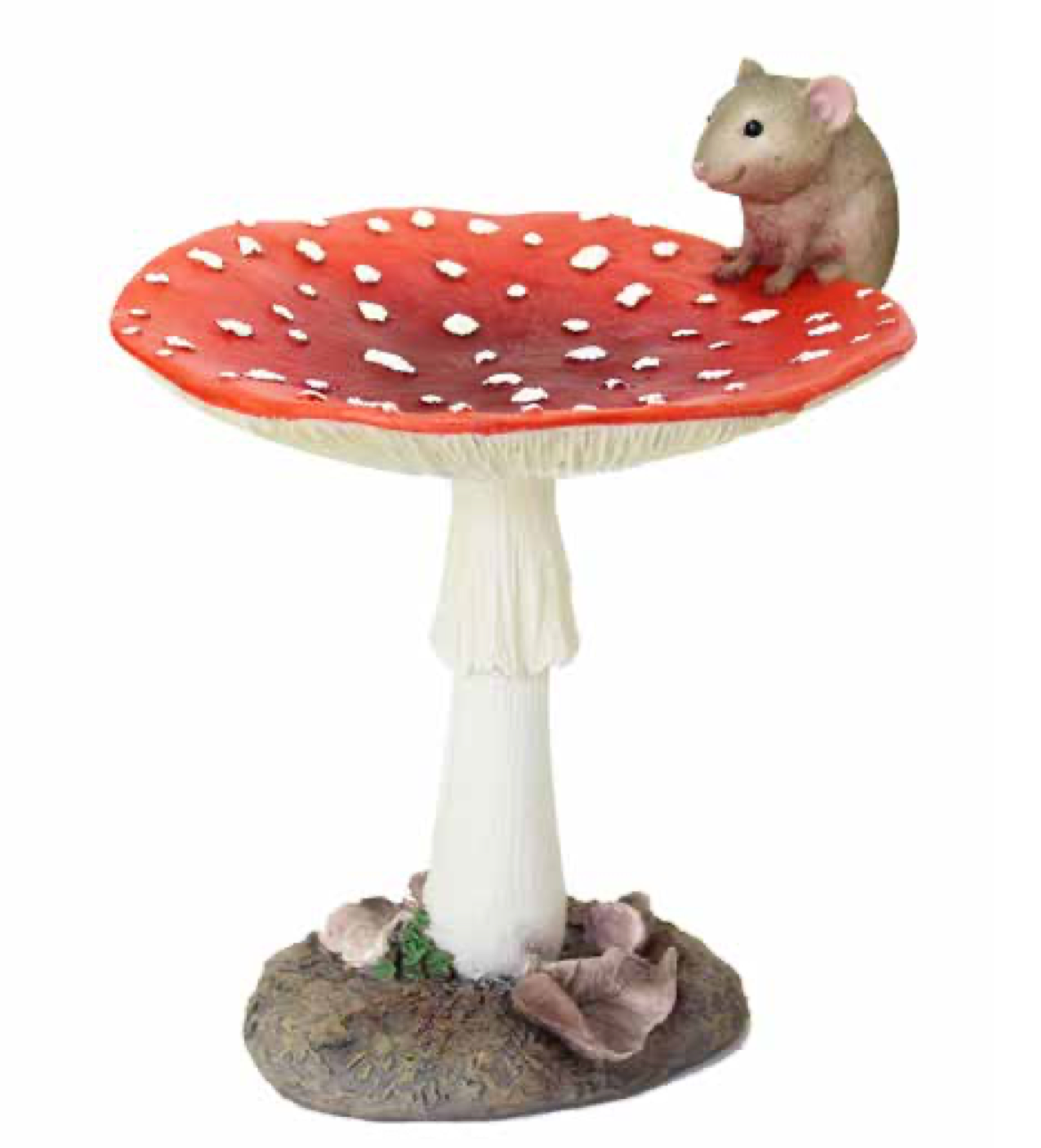 Mouse on Mushroom Bird Feeder