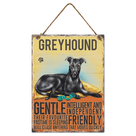 Black Greyhound Tin Sign