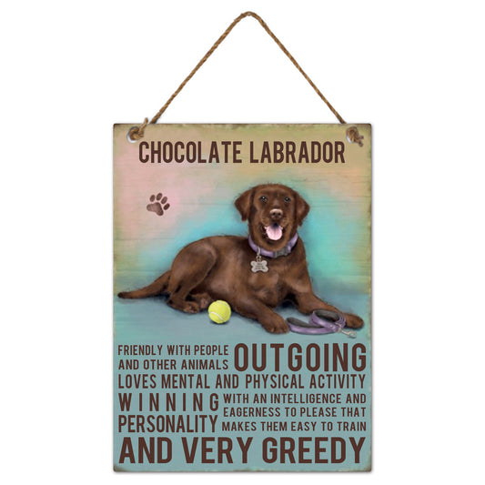 Choclate Labrador Tin Sign