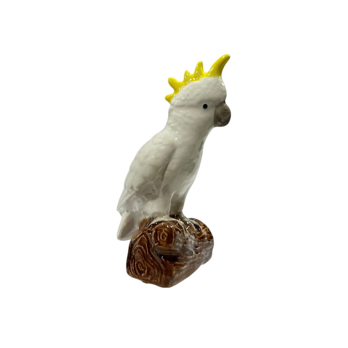 Miniature Porcelain Sulphur-crested Cockatoo Figurine