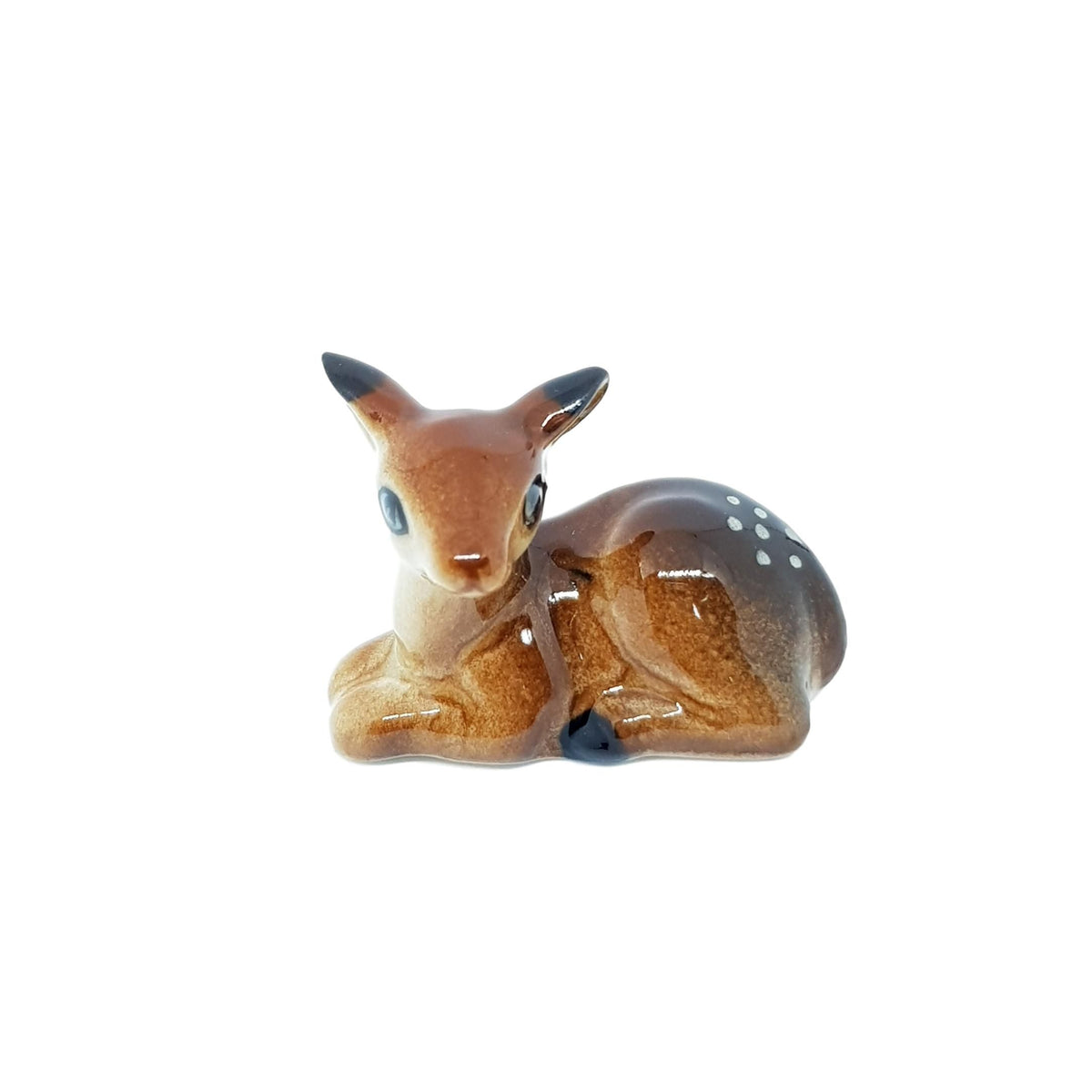 Miniature Porcelain Deer Sitting Down Figurine