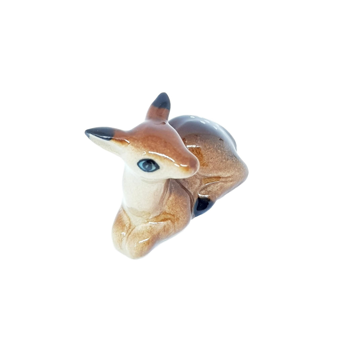 Miniature Porcelain Deer Sitting Down Figurine