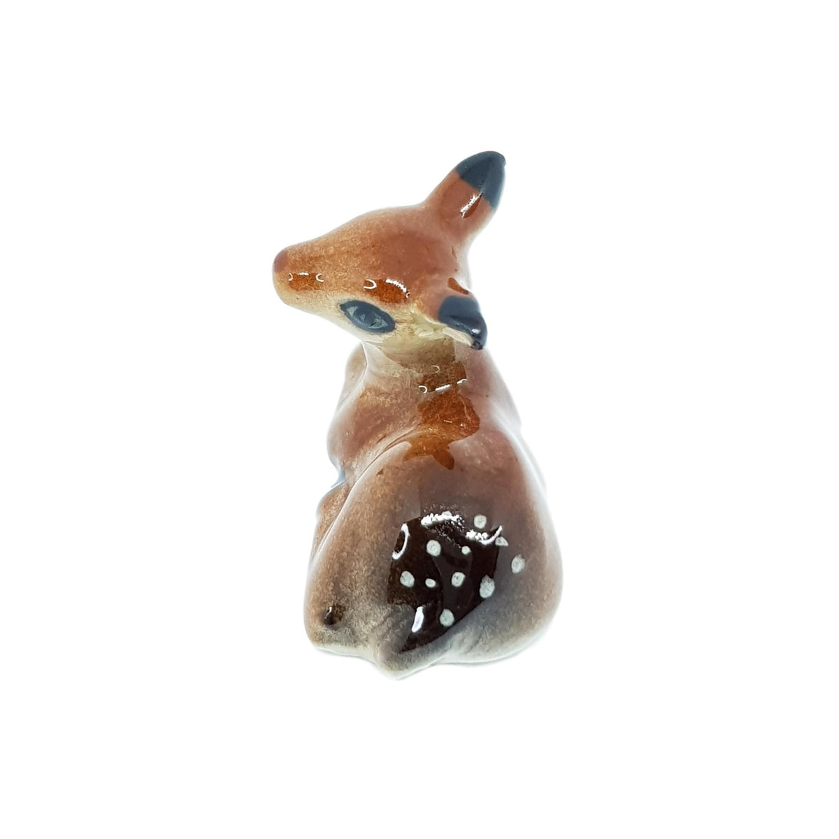 Miniature Porcelain Deer Sitting Down Figurine