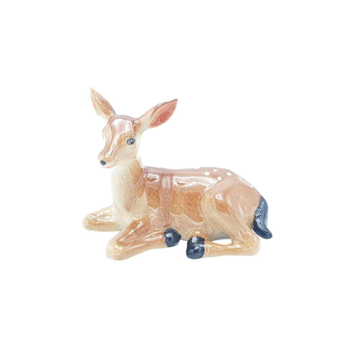 Miniature Porcelain Large Deer Lying Down Figurine