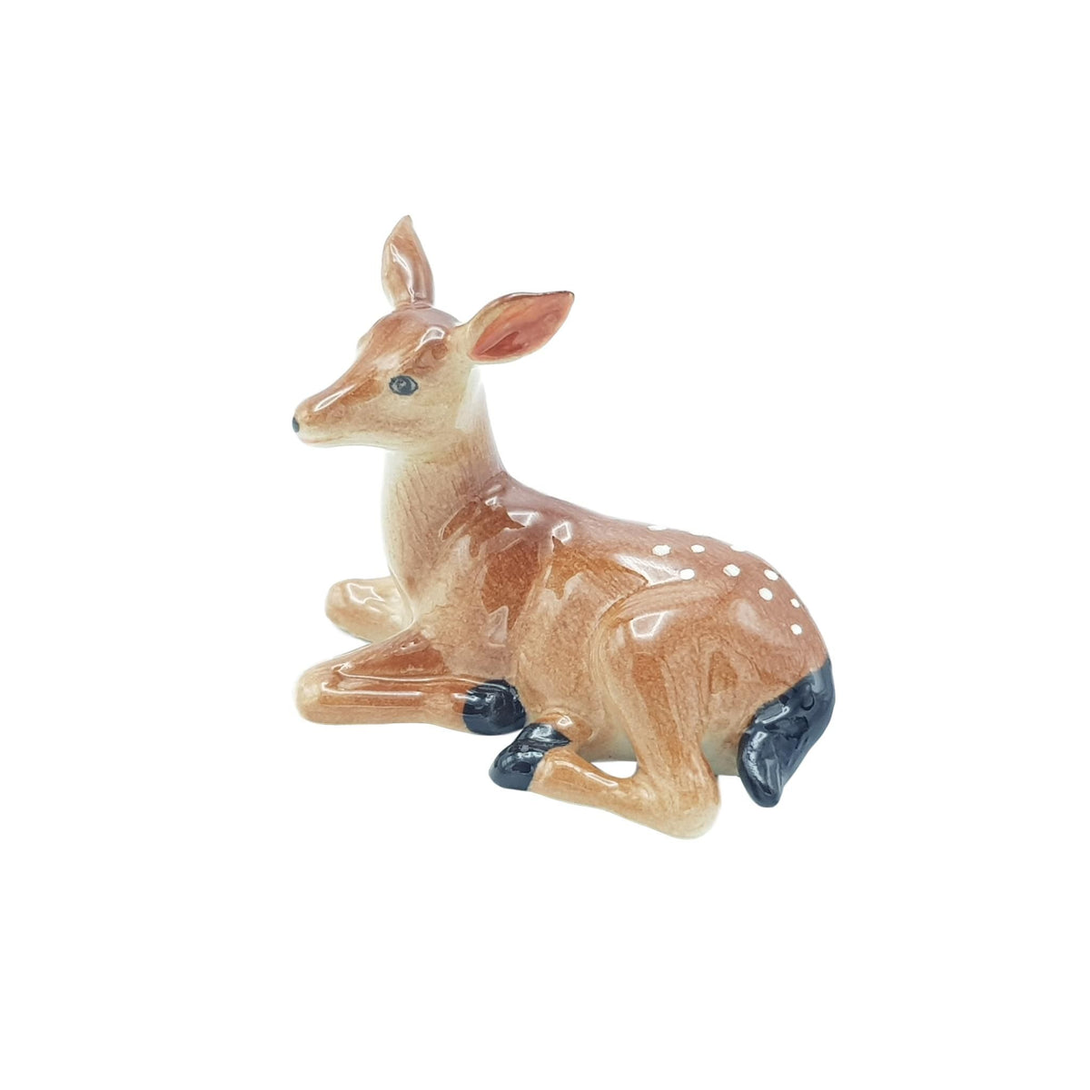 Miniature Porcelain Large Deer Lying Down Figurine