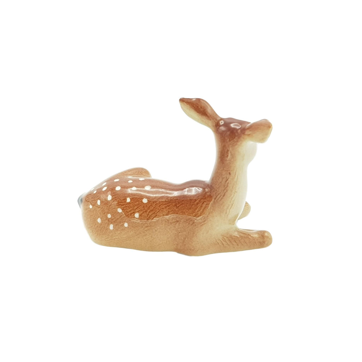 Miniature Porcelain Large Deer Lying Down Figurine