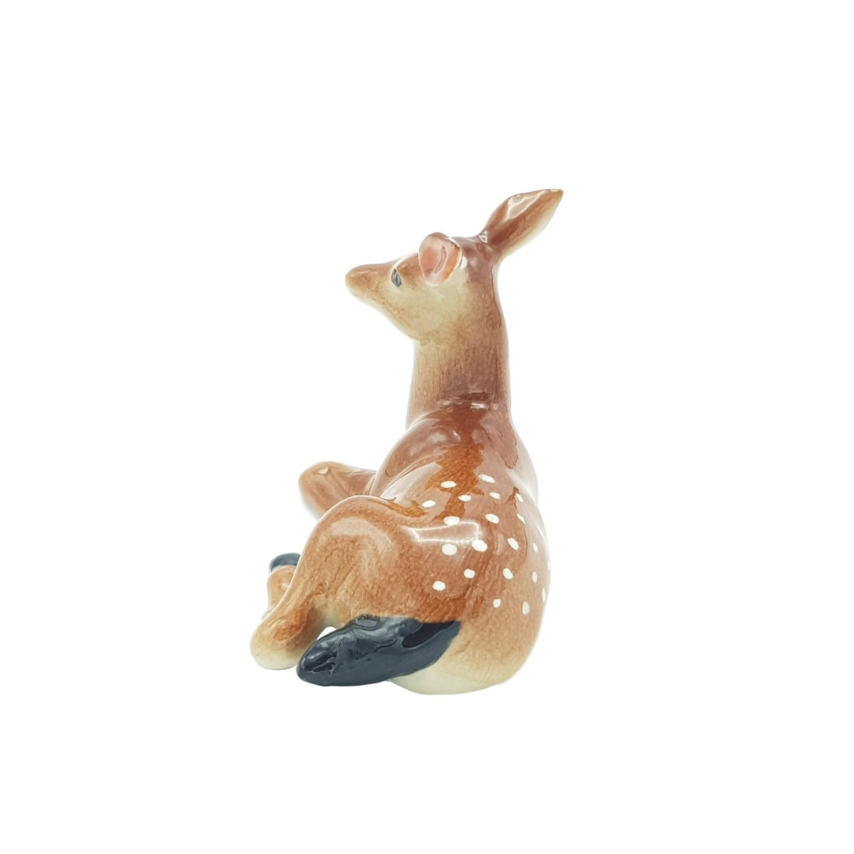 Miniature Porcelain Large Deer Lying Down Figurine