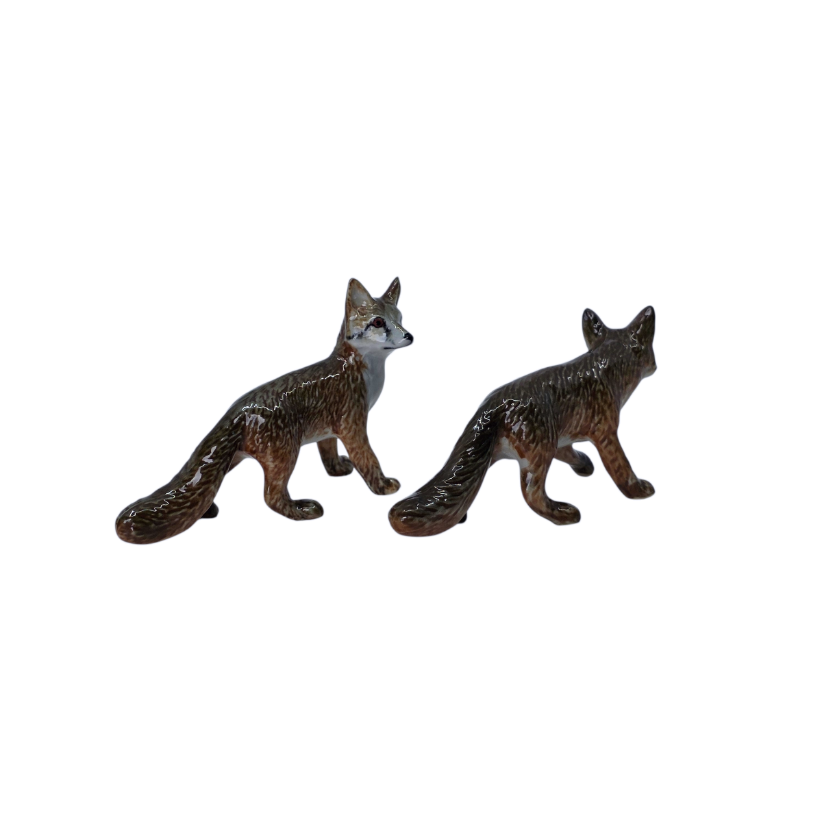 Miniature Porcelain Fox Figurine Set