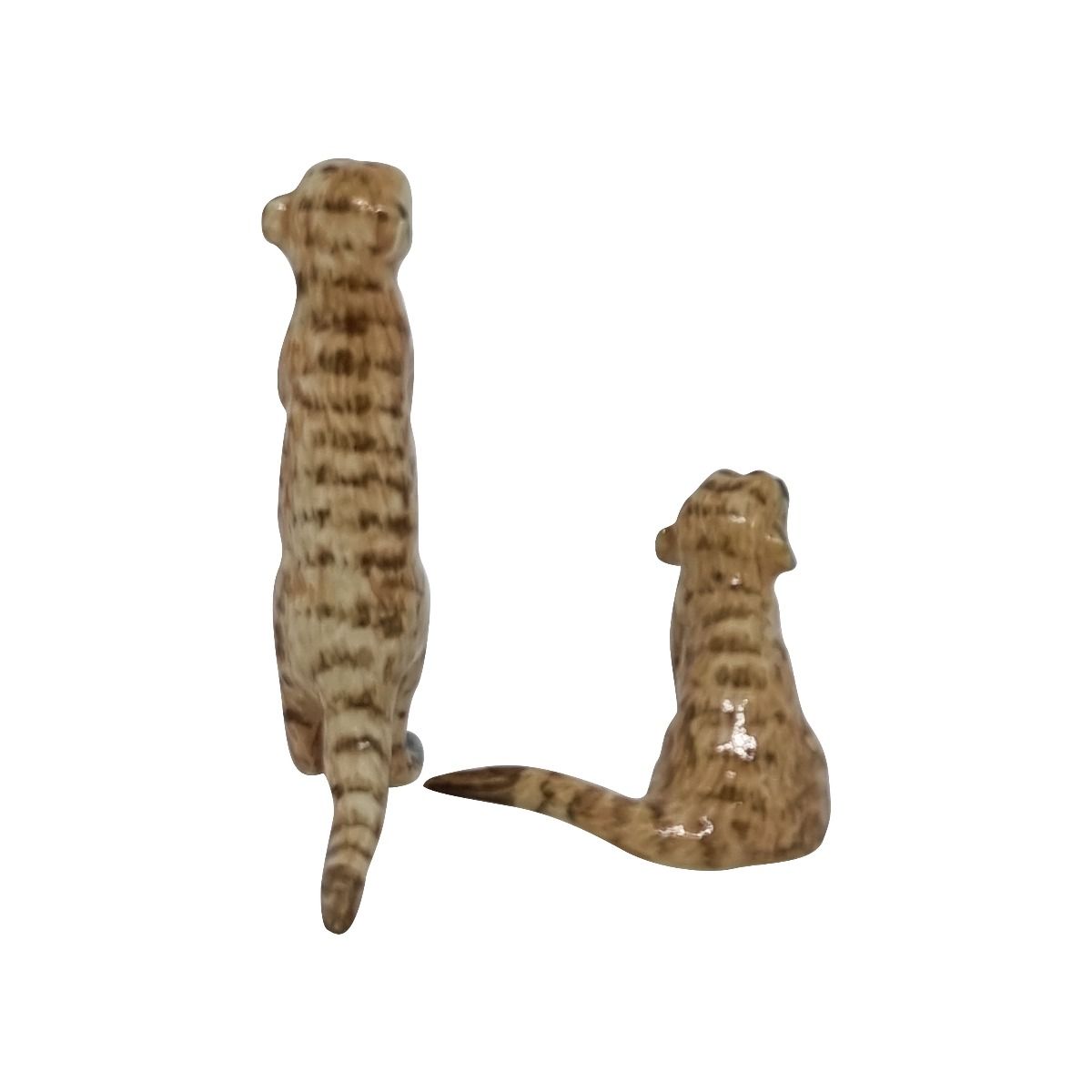 Miniature Porcelain Brown Meerkat Figurine Set