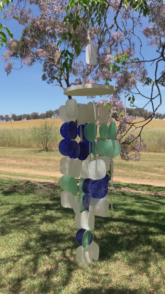 Shell Wind Chime Blue And White