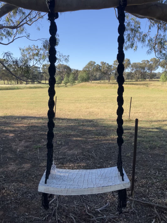 Black Macrame Heavy Duty Swing Seat