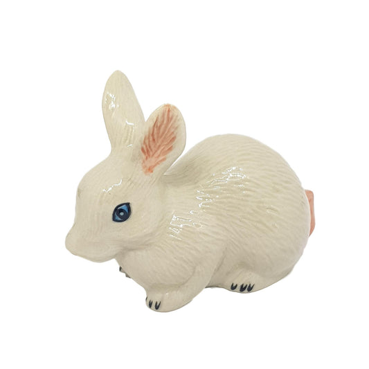 Miniature Porcelain White Rabbit Figurine