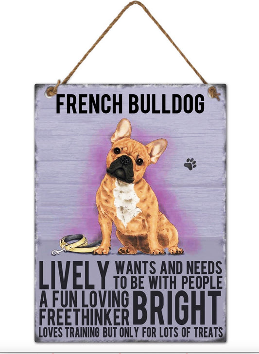 Dog Metal Sign - French Bulldog