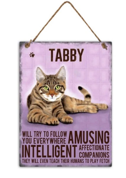 Cat Metal Sign - Tabby Cat