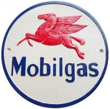 Mobilgas Cast Iron Sign 24cm