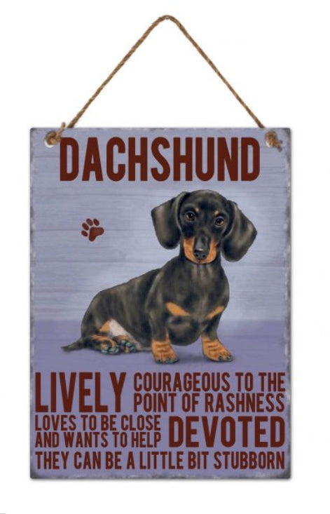 Dog Metal Sign - Dachshund