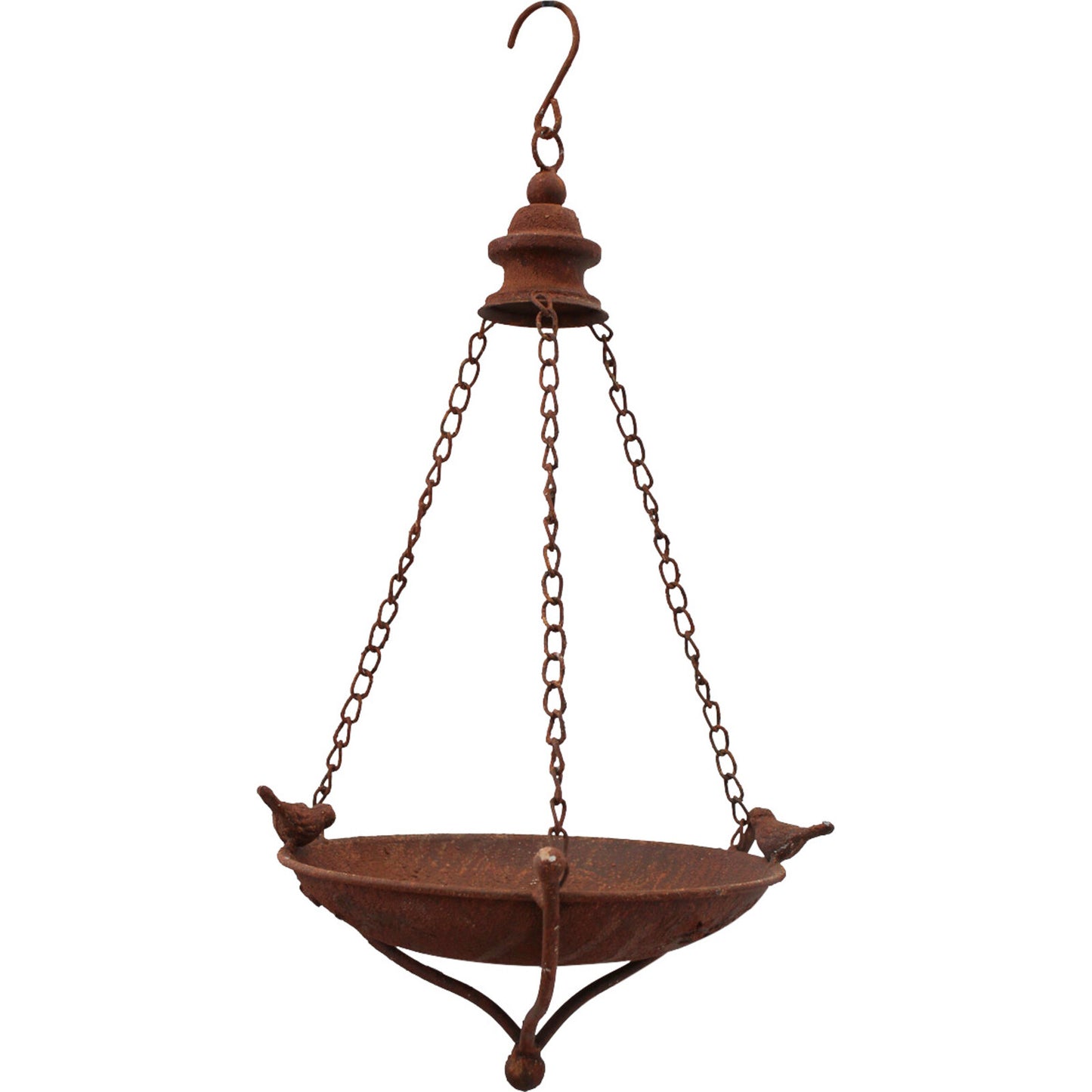 Bird Feeder with Two Birds - Rusty Metal Small