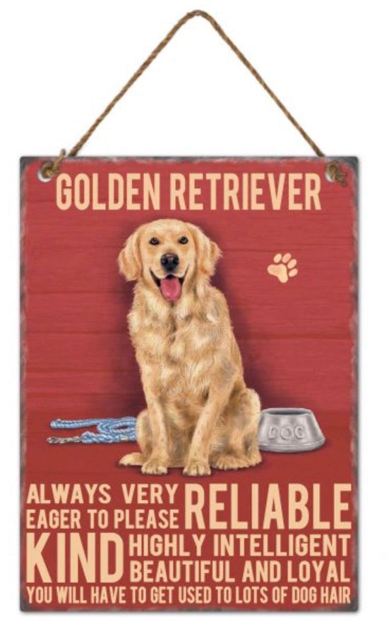 Dog Metal Sign - Golden Retriever