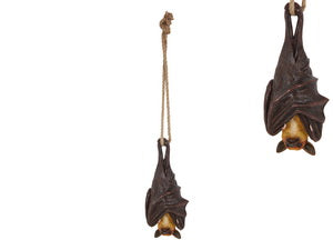 Hanging Bat With Wrapped Wings Resin