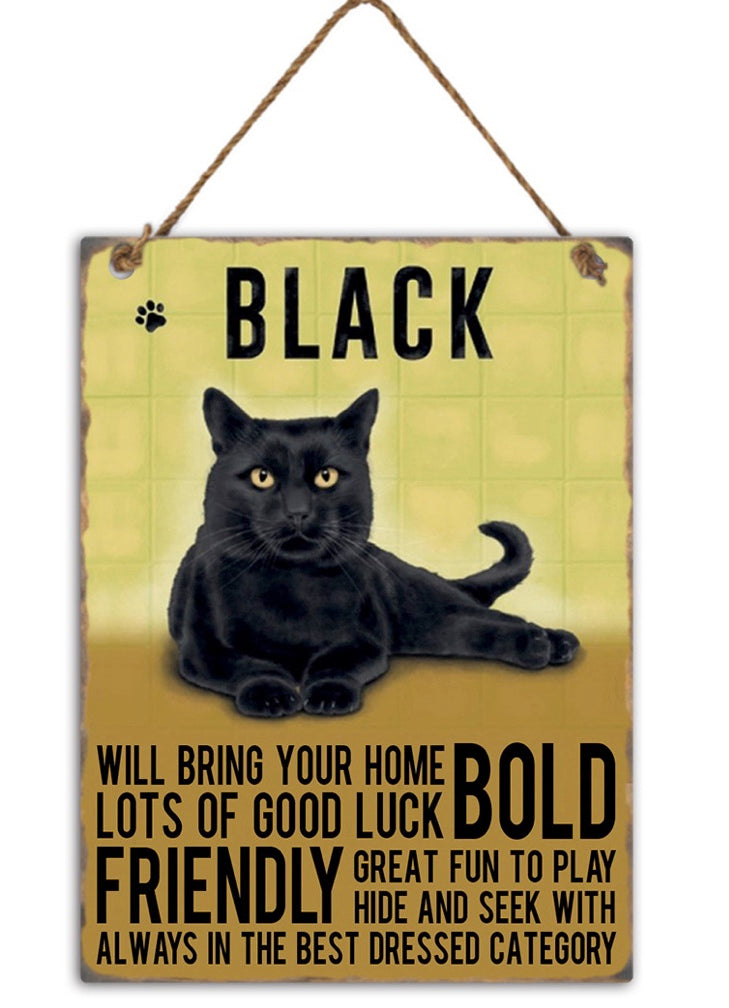Cat Metal Sign - Black Cat