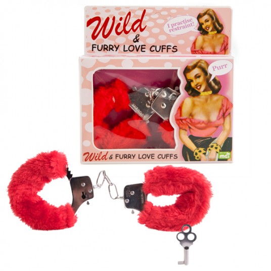 Furry Love Cuffs - Red