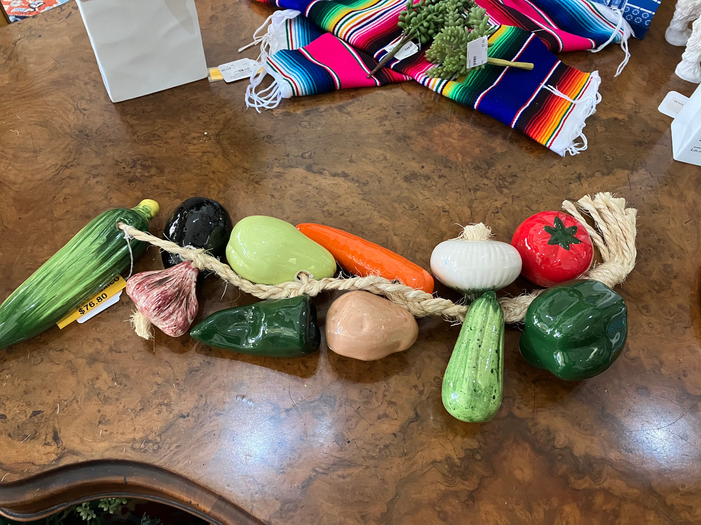 Mexican Ceramic Pottery String Of Vegetables