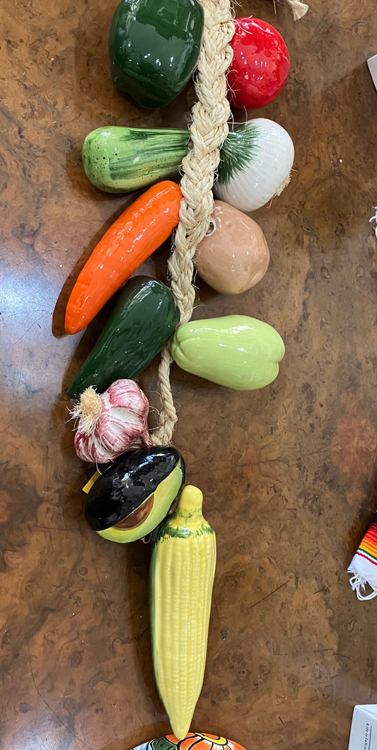 Mexican Ceramic Pottery String Of Vegetables