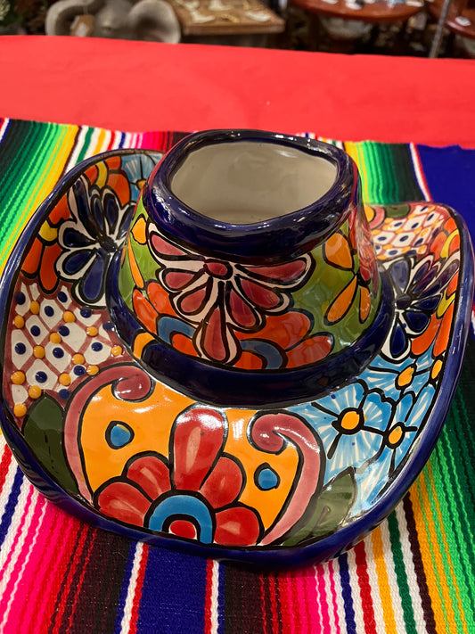 Mexican Talavera Ceramic Pottery Hat Planter