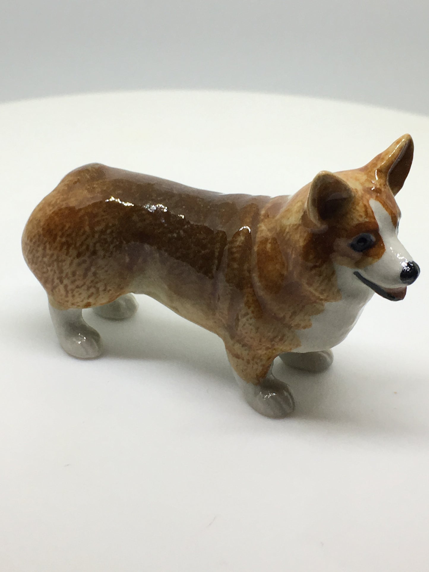 Miniature Porcelain Dog Figurine Pembroke Welsh Corgi Dog Breed